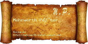 Mehrwerth Péter névjegykártya